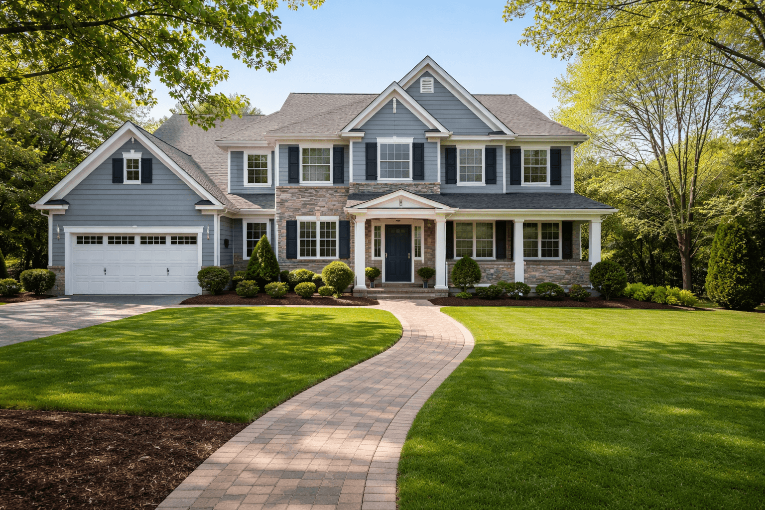 Front yard before landscaping by AP Mazzilli in Westfield NJ
